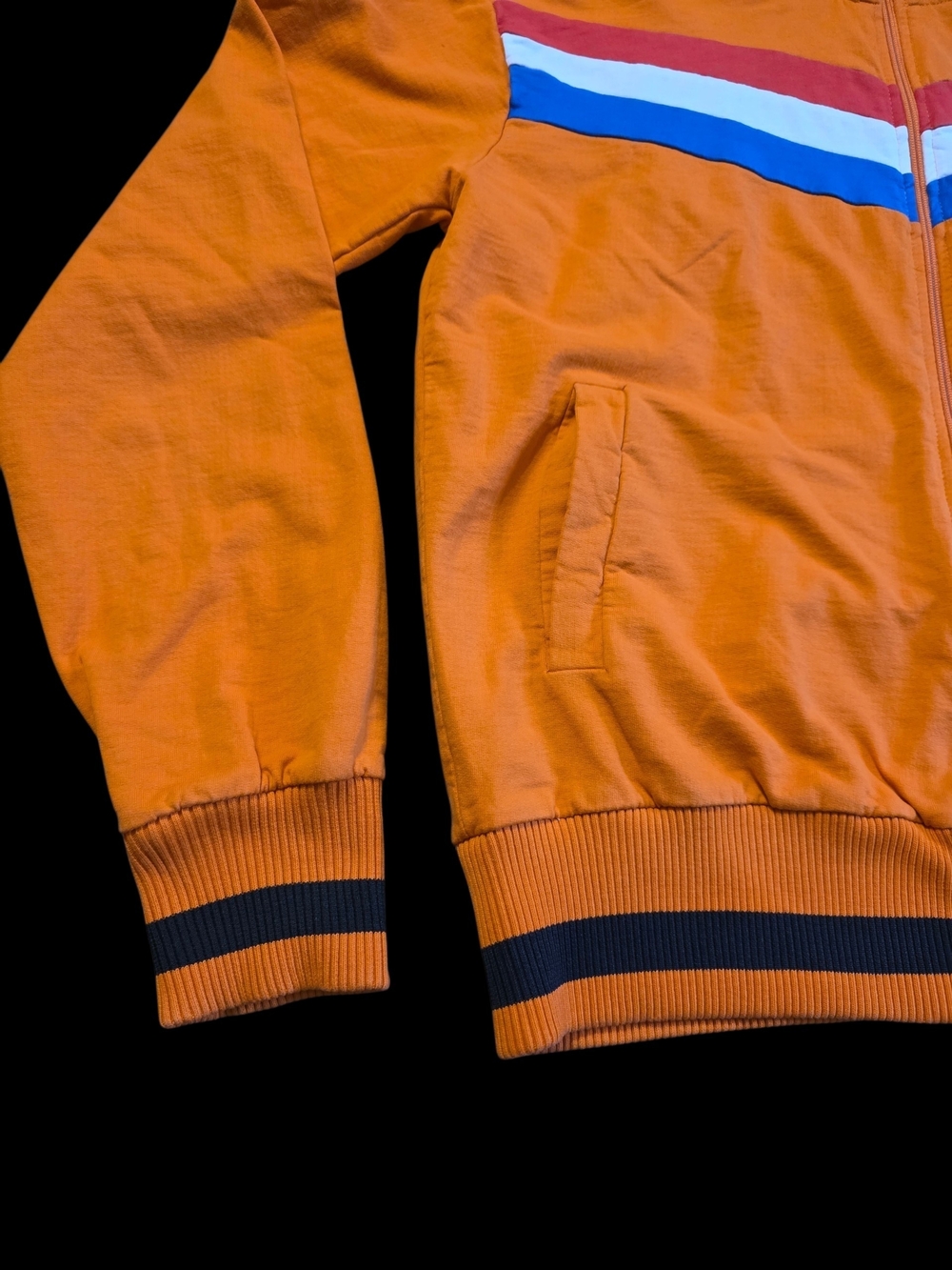 Vintage Classic Orange Track Jacket with Navy Lettering - Picture 4 of 7